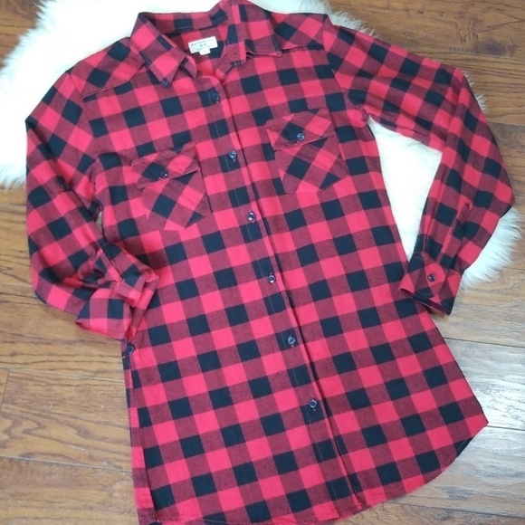 Matchstick Tops - Matchstick Buffalo Plaid Flannel